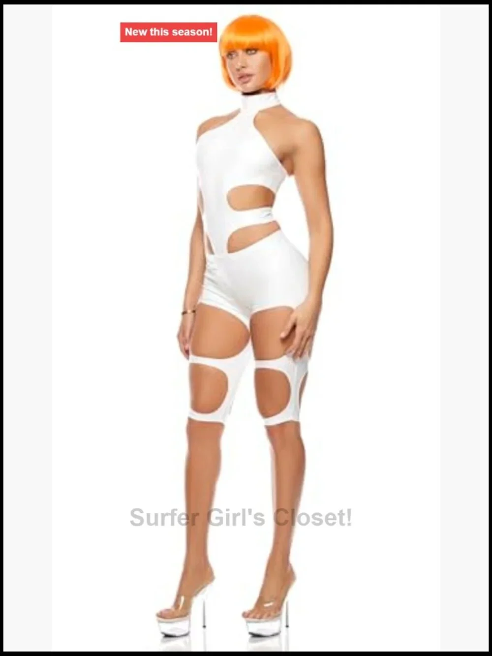 Futuristic Strappy Stretchy Bodysuit Costume with Cutouts